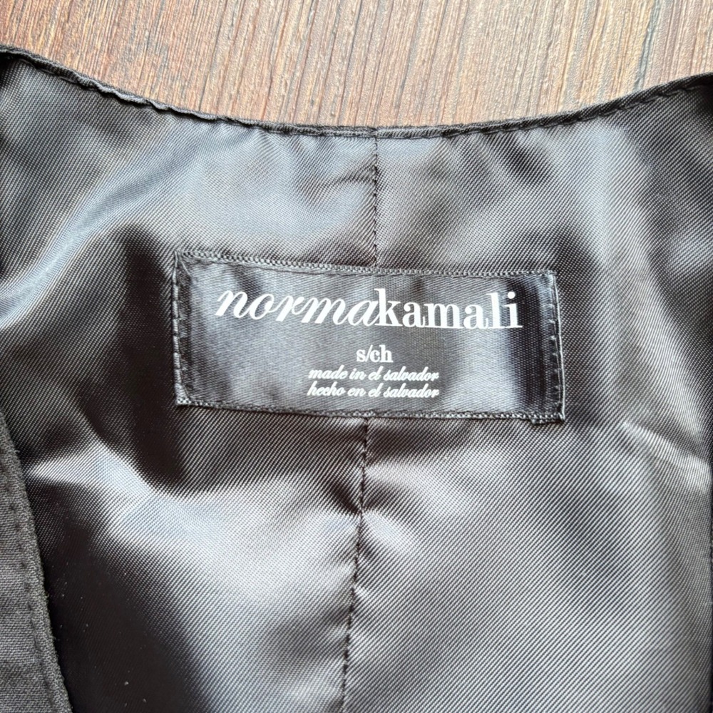 NWT Norma Kamali Revolve Black Satin Back Cinch Suit Vest M Designer Minimalist - Picture 5 of 8